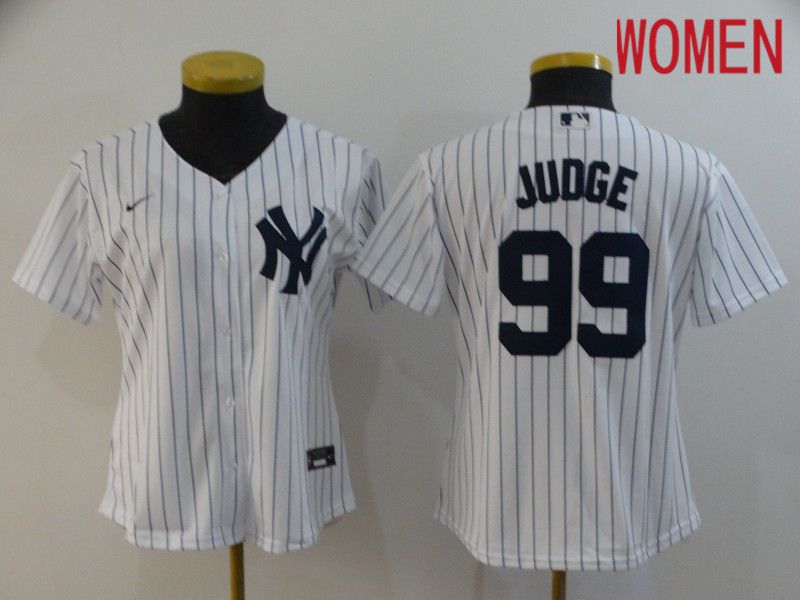 Women New York Yankees 99 Juoge White Nike Game MLB Jerseys